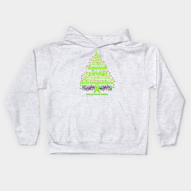 Muscular Dystrophy Awareness Awareness - christmas tree hope cure Kids Hoodie by Benjie Barrett